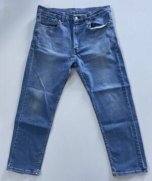 Men's Levi's 505 Straight Leg Blue Denim Jeans Medium Wash Size 36x30